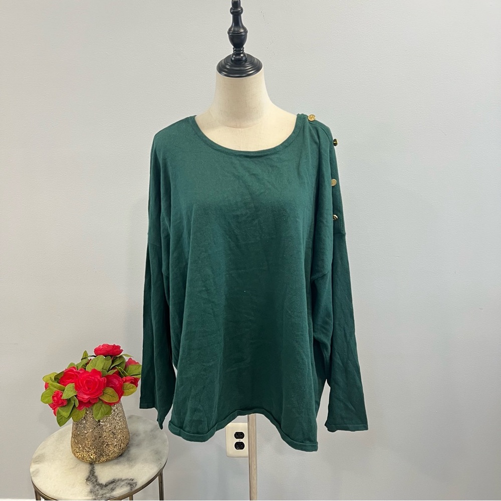 Michael Michael Kors Dark Emerald Green Plus Sweeter With Accent Gold Buttons